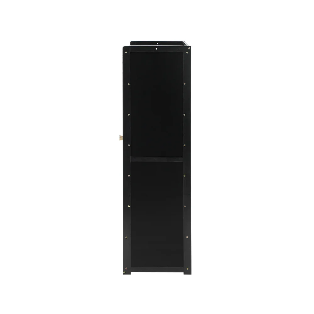 Shoe Storage Cabinet 4 Doors Shelf Black - Image 6