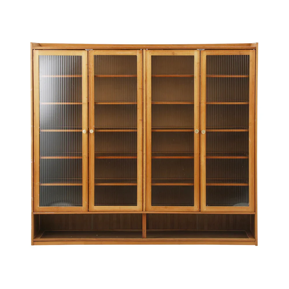 Shoe Storage Cabinet 4 Doors 7 Shelves Brown - Image 7