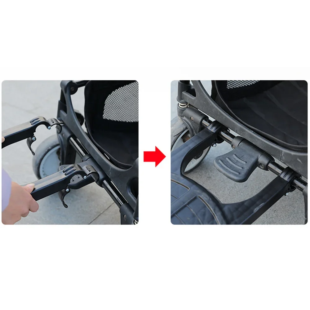 Stroller Step Board Toddler Buggys Wheel Standing Board Skateboard For Pram Kids Blue - Image 2