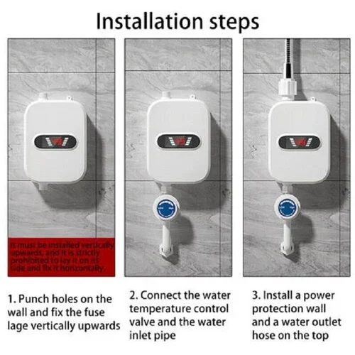 Mini Electric Instant Tankless Hot Water Heater Under Sink Shower Water System - Image 5
