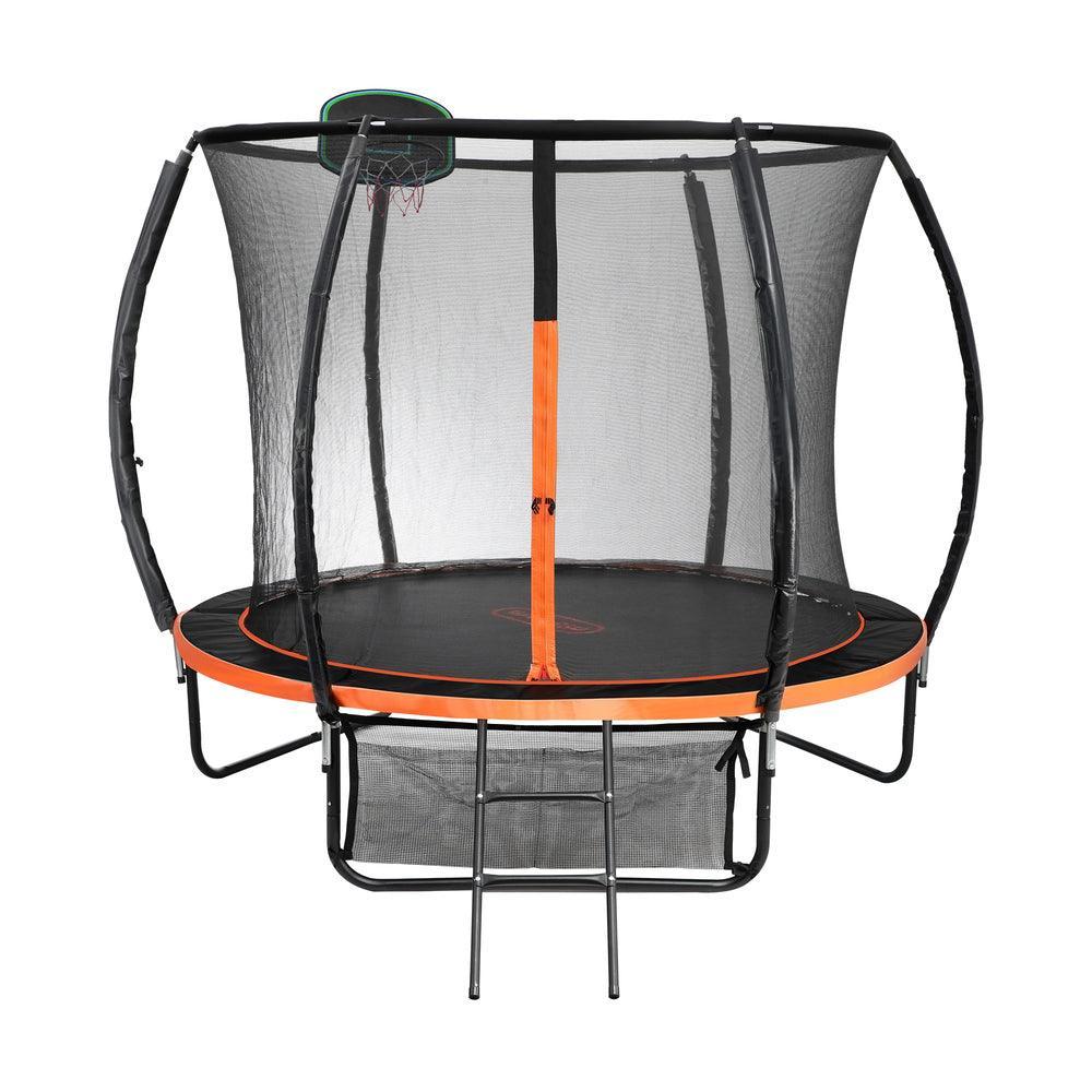 10FT Kids Trampline Safety Net Basketball Set Ladder Round - Image 5