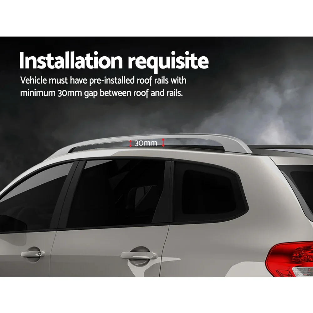 Universal Car Roof Racks Pod Aluminium Cross Bars Adjustable 108cm Black - Image 4