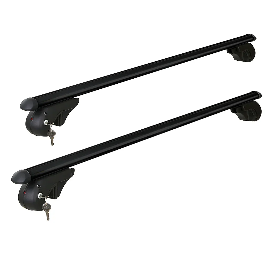 Universal Car Roof Racks Pod Aluminium Cross Bars Adjustable 108cm Black - Image 6