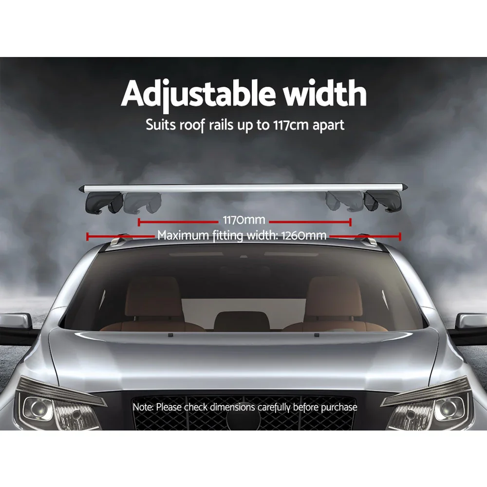 Universal Car Roof Racks Pod Aluminium Cross Bars Upgraded Holder 126cm Silver - Image 6