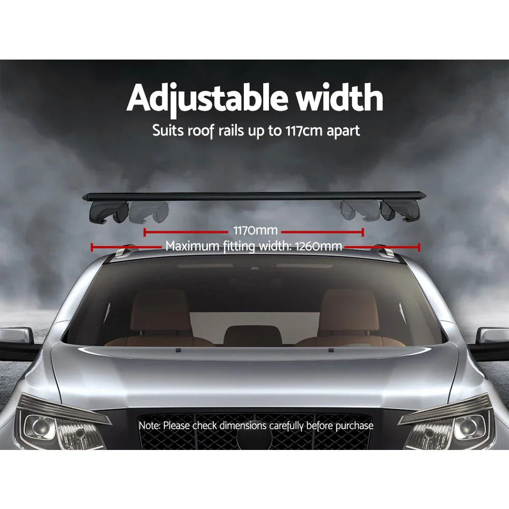 Universal Car Roof Racks Pod Aluminium Cross Bars Upgraded Holder 126cm Black - Image 6