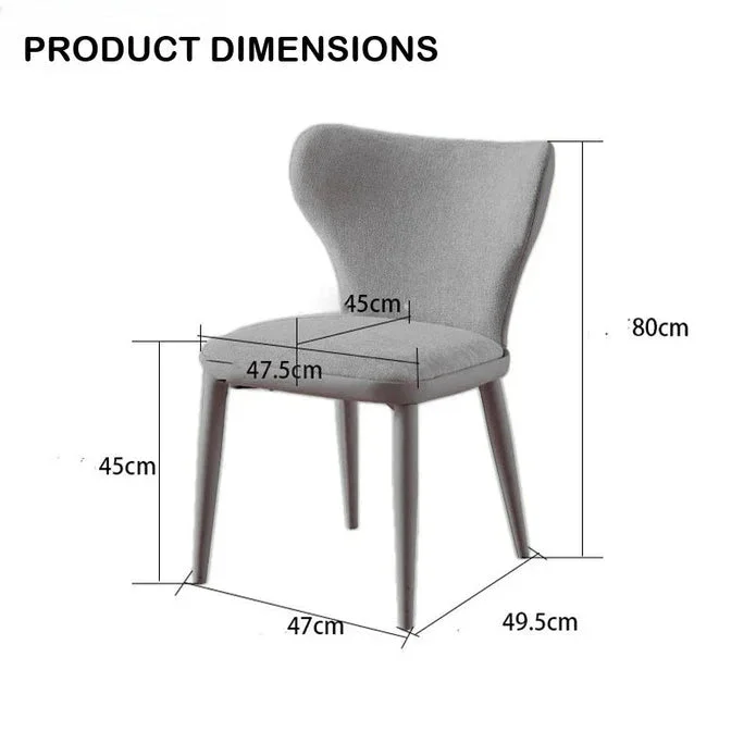 VELLUTO Modern Kitchen Dining Room Chairs Faux Leather Flannel Accent Chairs Metal Vanity Lounge Chair with Back for Living Room Set of 2(Brown) - Image 4