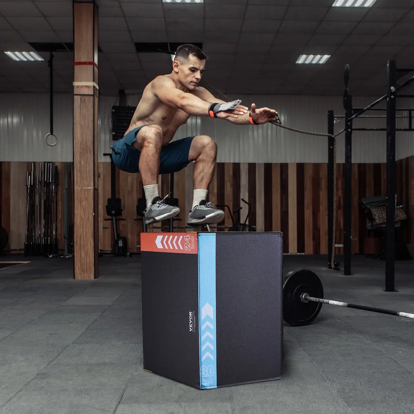 3 in 1 Plyometric Jump Box, 30/24/20 Inch Foam Plyo Box, Platform & Jumping Agility Box, Anti-Slip Fitness Exercise Step Up Box for Home Gym Training, Conditioning Strength Training, Black - Image 8
