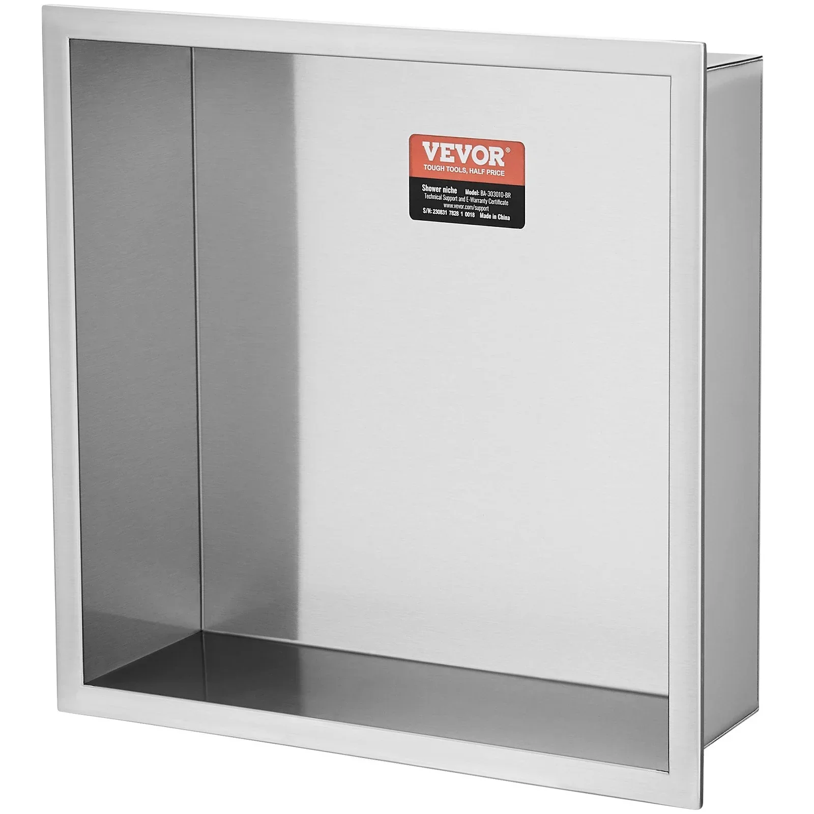 33.02 x 33.02 cm No Tile Shower Niche 304 Stainless Steel, Wall-Inserted Niche Recessed Double Shelves, Sealed Waterproof Rust-Resistant Modern Niche for Shower Bathroom Soap Storage, Silver - Image 10