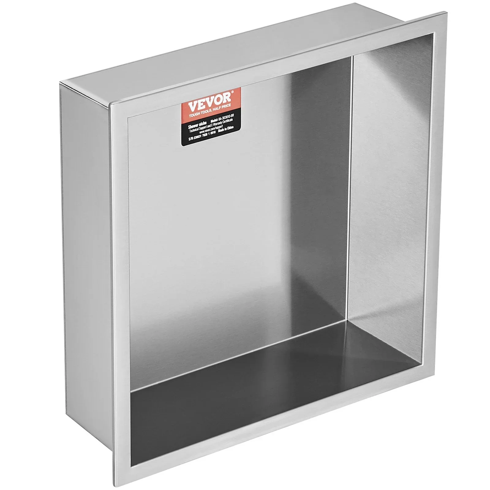 33.02 x 33.02 cm No Tile Shower Niche 304 Stainless Steel, Wall-Inserted Niche Recessed Double Shelves, Sealed Waterproof Rust-Resistant Modern Niche for Shower Bathroom Soap Storage, Silver - Image 11