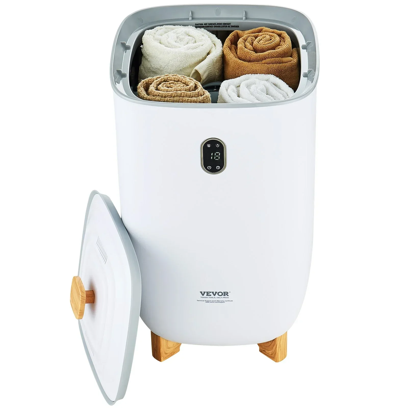 35L Large Towel Warmer Bucket with LED Screen Drying Fuction & Timer White - Image 10