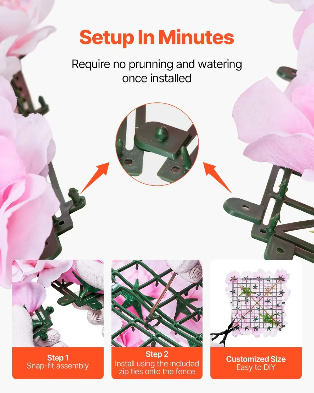 3D Flower Wall Panel, 12 PCS 15 x 15 inch, Artificial Floral Wall Background Mesh Backing Mat,Seamless Design&Easy Installation for Wedding Valentines Day Home Ba Party Backdrop Decor,Pink - Image 4