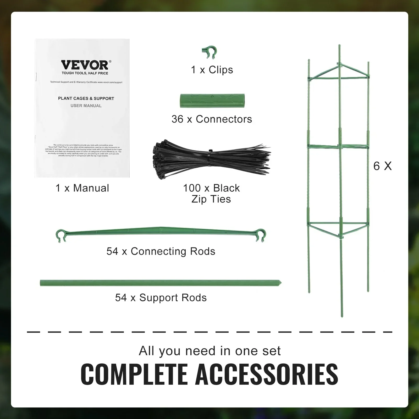 6 Packs Tomato Cages for Garden, 1230 mm Tomato Trellis Plant Stakes Support, Stackable Tall Plant Support Cage, for Raised Garden Bed, Vegetables Flowers and Climbing Plants - Image 5