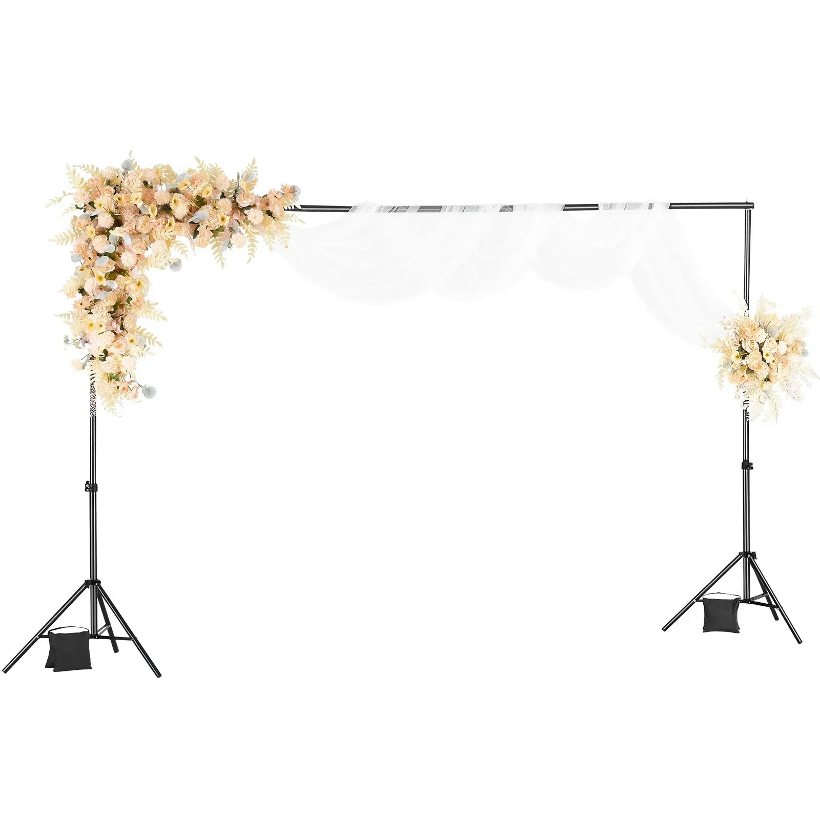 Backdrop Stand, 198 x 300 cm Adjustable Photo Backdrop Stand Kit, Portable Background Backdrop Stand with 5 Crossbars, Heavy Duty Projector Screen Stand, for Wedding, Photo Video Studio & Party - Image 2