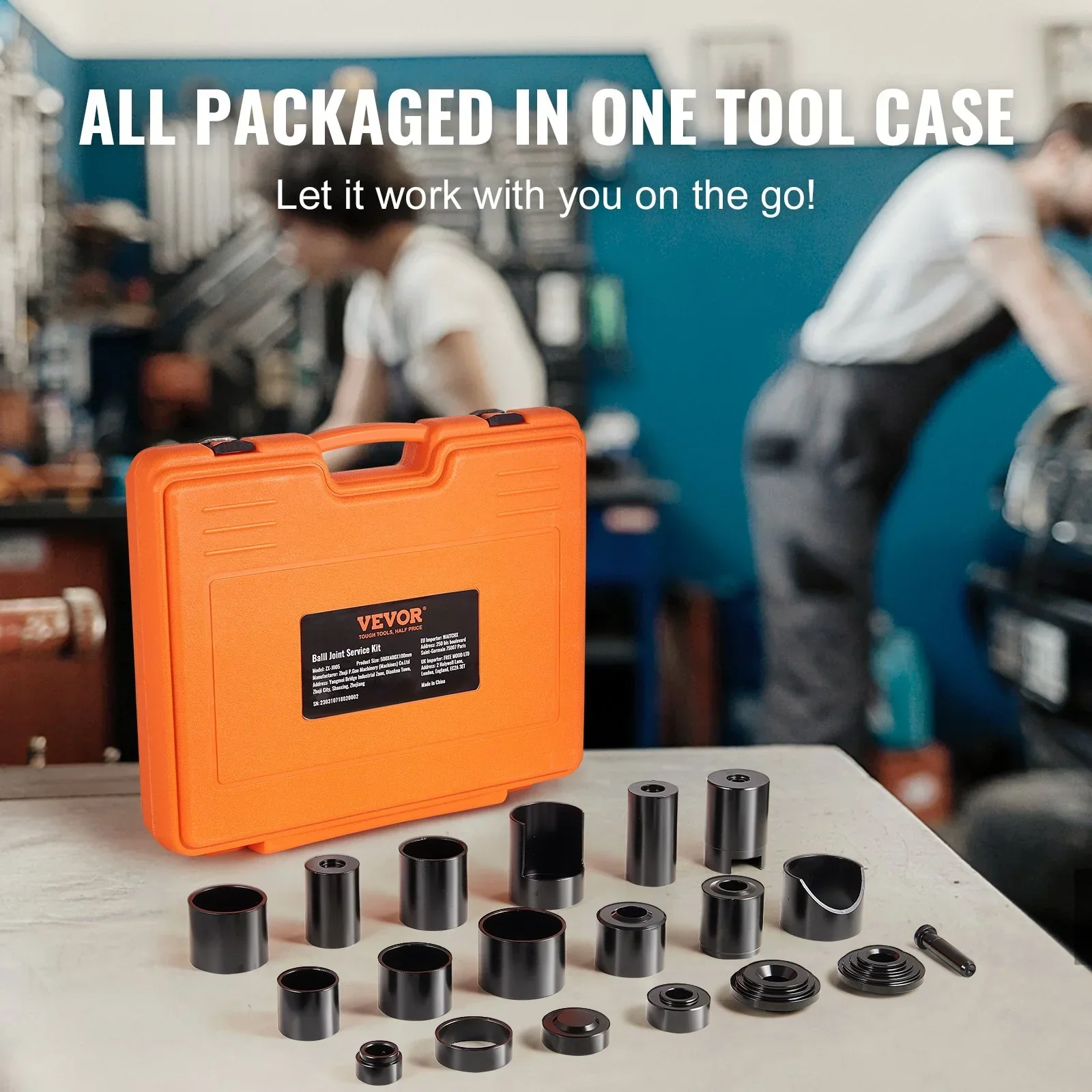 Ball Joint Press Kit, 21 pcs Tool Kit, C-press Ball joint Remove and Install Tools, for Most 2WD and 4WD Cars, Heavy Duty Ball Joint Repair Kit for Automotive Repairing - Image 6
