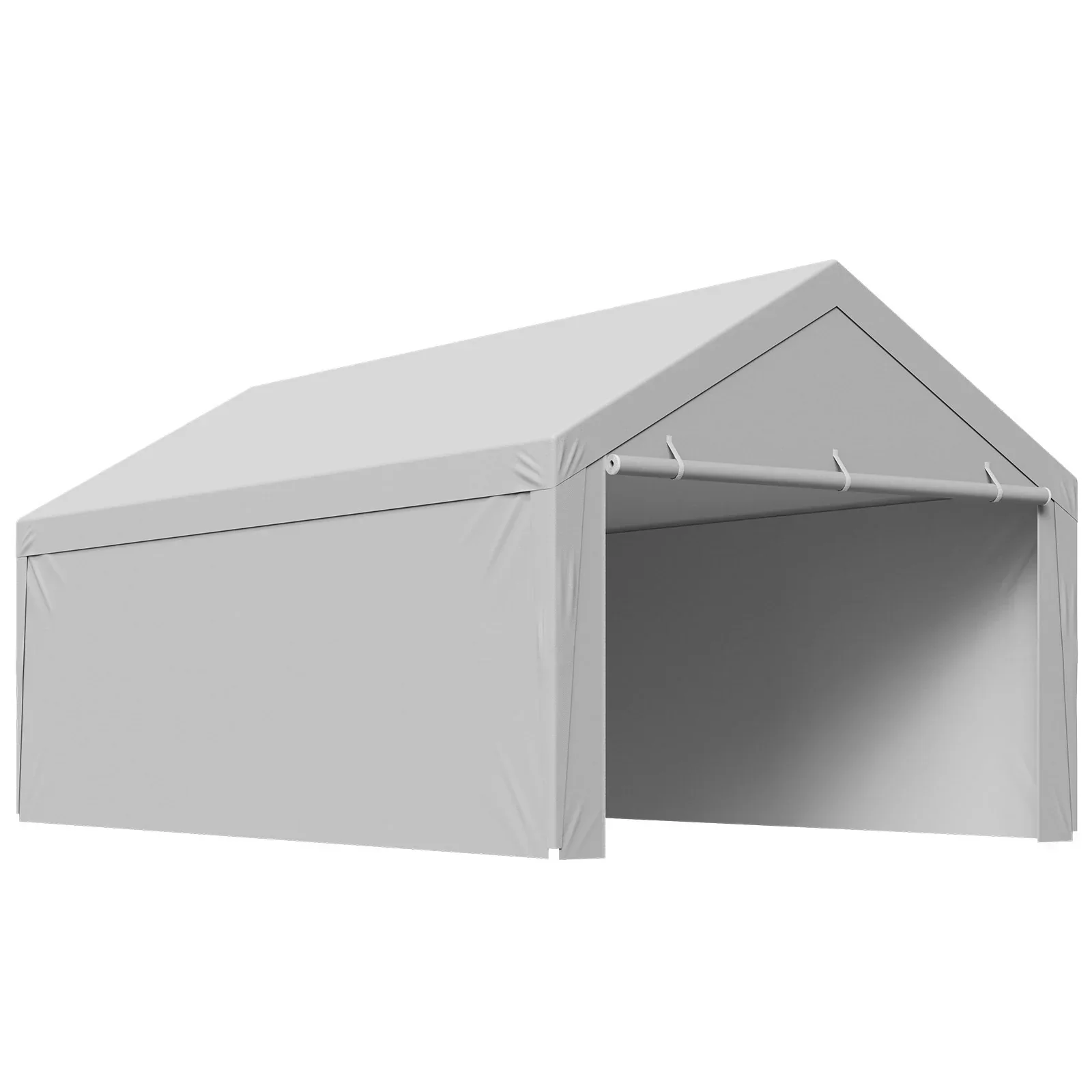 Carport Replacement Canopy, 6x 3.6 m Potable Garage Tent Top Tarp with Sidewalls, UV-Resistant & Waterproof, Heavy Duty Car Shelter Tarp with Ball Buggees, Grey, Frame Not Included - Image 11