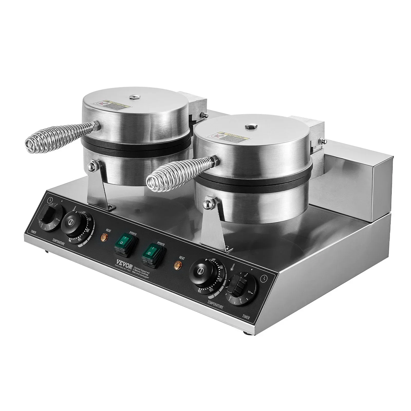 Commercial Waffle Maker, Dual-Head Round Waffle Baker Machine, 2460W Non-Stick Stainless Steel Belgian Waffle Iron with Temp and Time Control, Handle, for Restaurant Bakery Snack Bar Family - Image 10