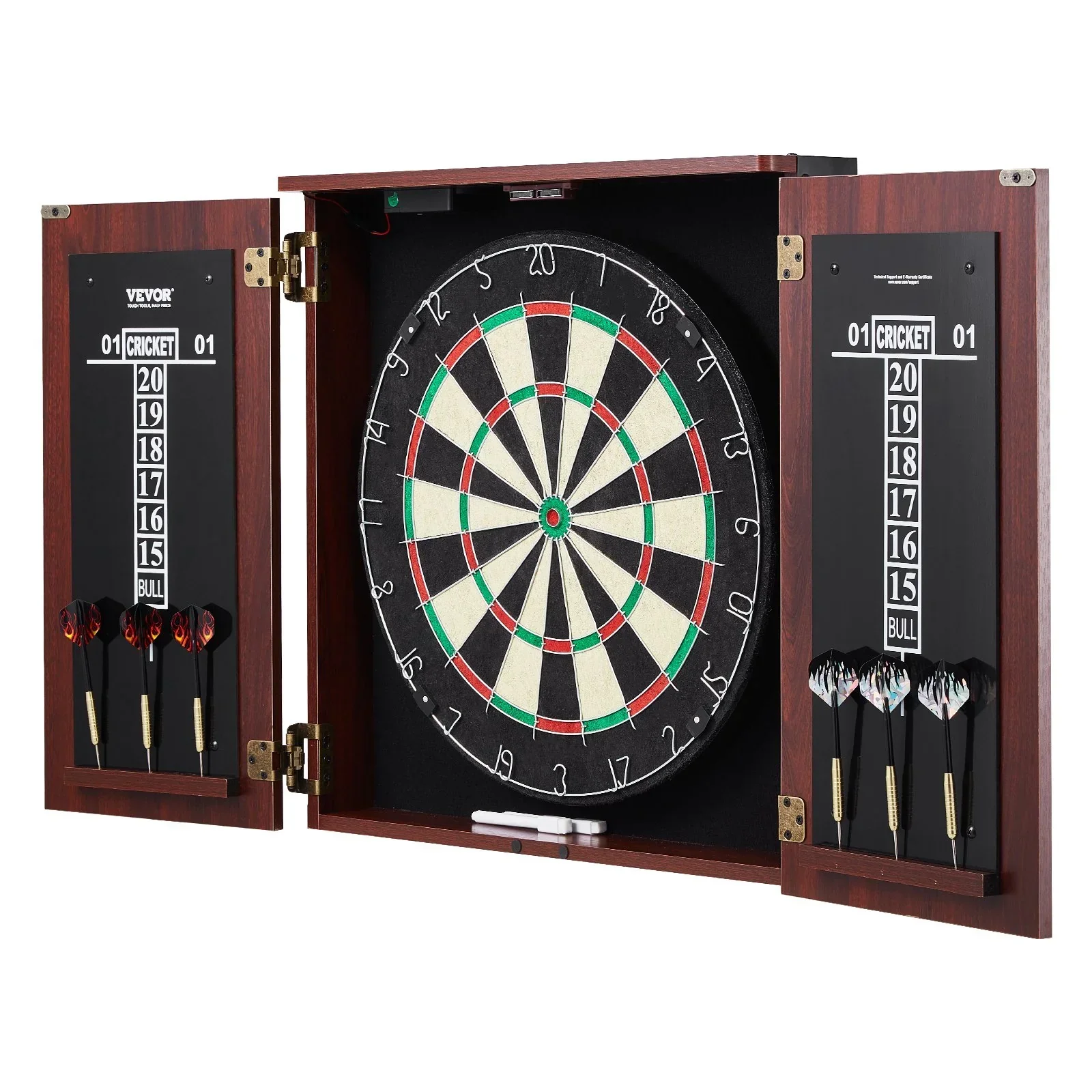 Dartboard and Cabinet Set Official Size Complete Accessory Steel Tip Dart - Image 10
