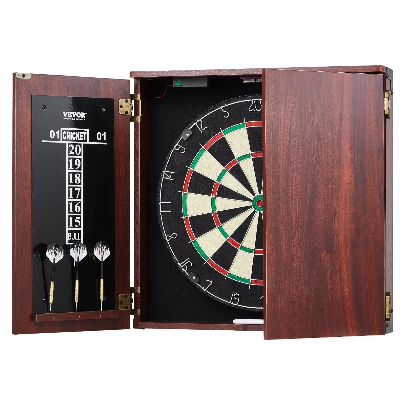 Dartboard and Cabinet Set Official Size Complete Accessory Steel Tip Dart - Image 11