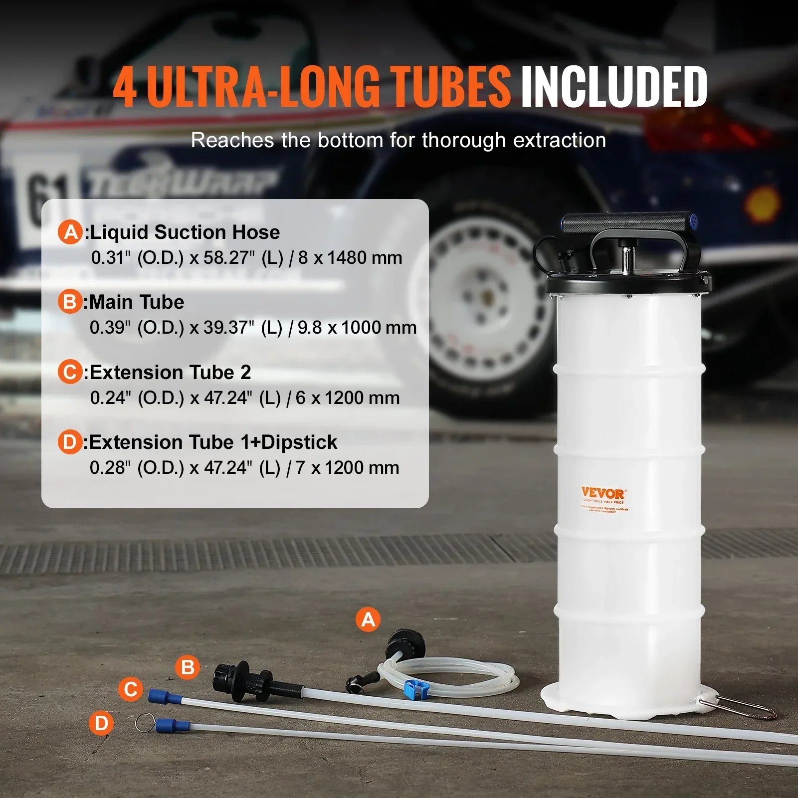 Fluid Extractor, 6.5 Liters Capacity, Manual Hand-Operated Oil Changer Vacuum Fluid Extractor with Dipstick and Suction Hose, Oil Extractor Change Pump for Automotive Fluids Vacuum Evacuation - Image 4
