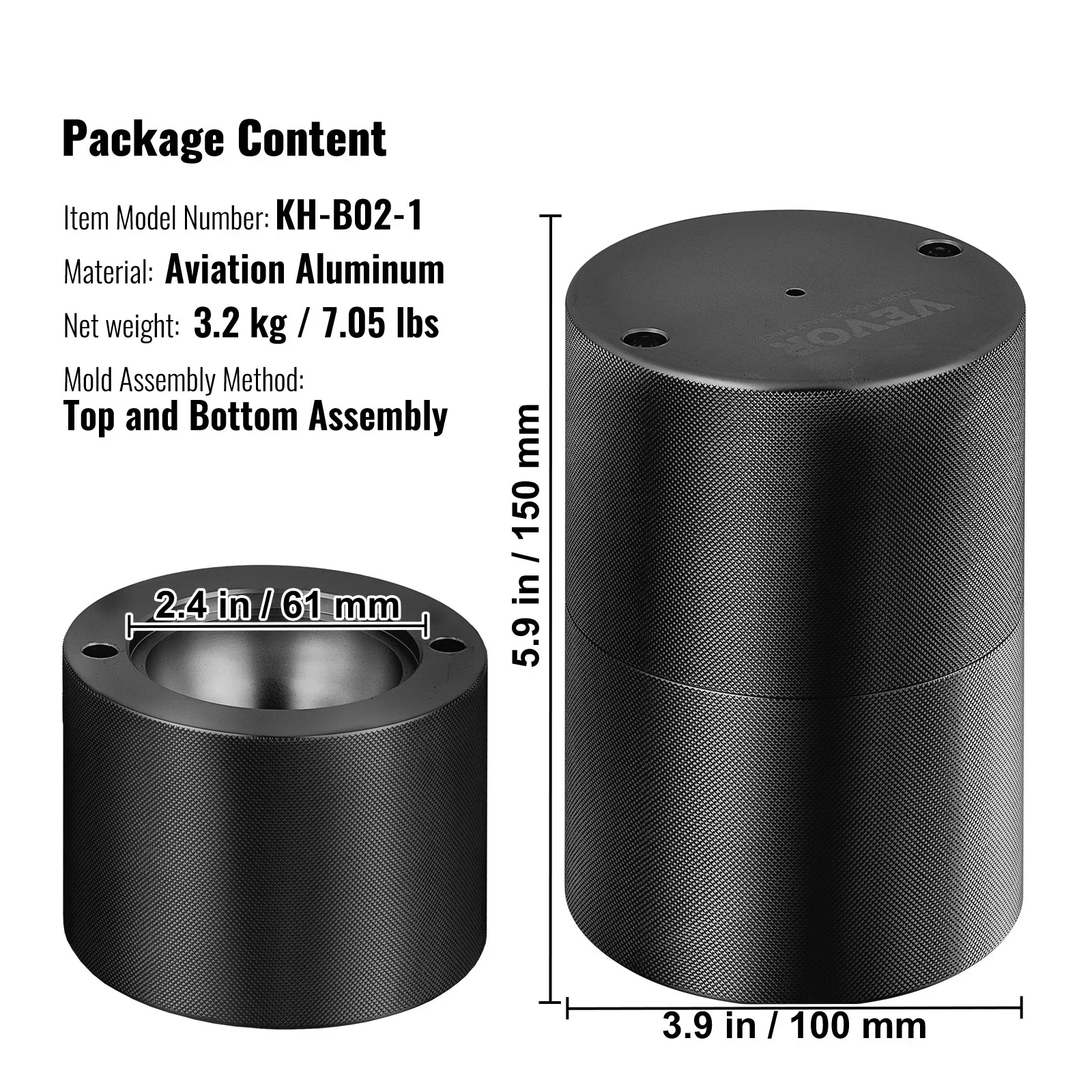 Ice Ball Press, 6cm Ice Ball Maker, Aircraft Al Alloy Ice Ball Press Kit for 60mm Ice Sphere, Ice Press with Tong and Drip Tray, for Whiskey, Cocktail, Bourbon, Scot on Party & Holiday, Black - Image 7