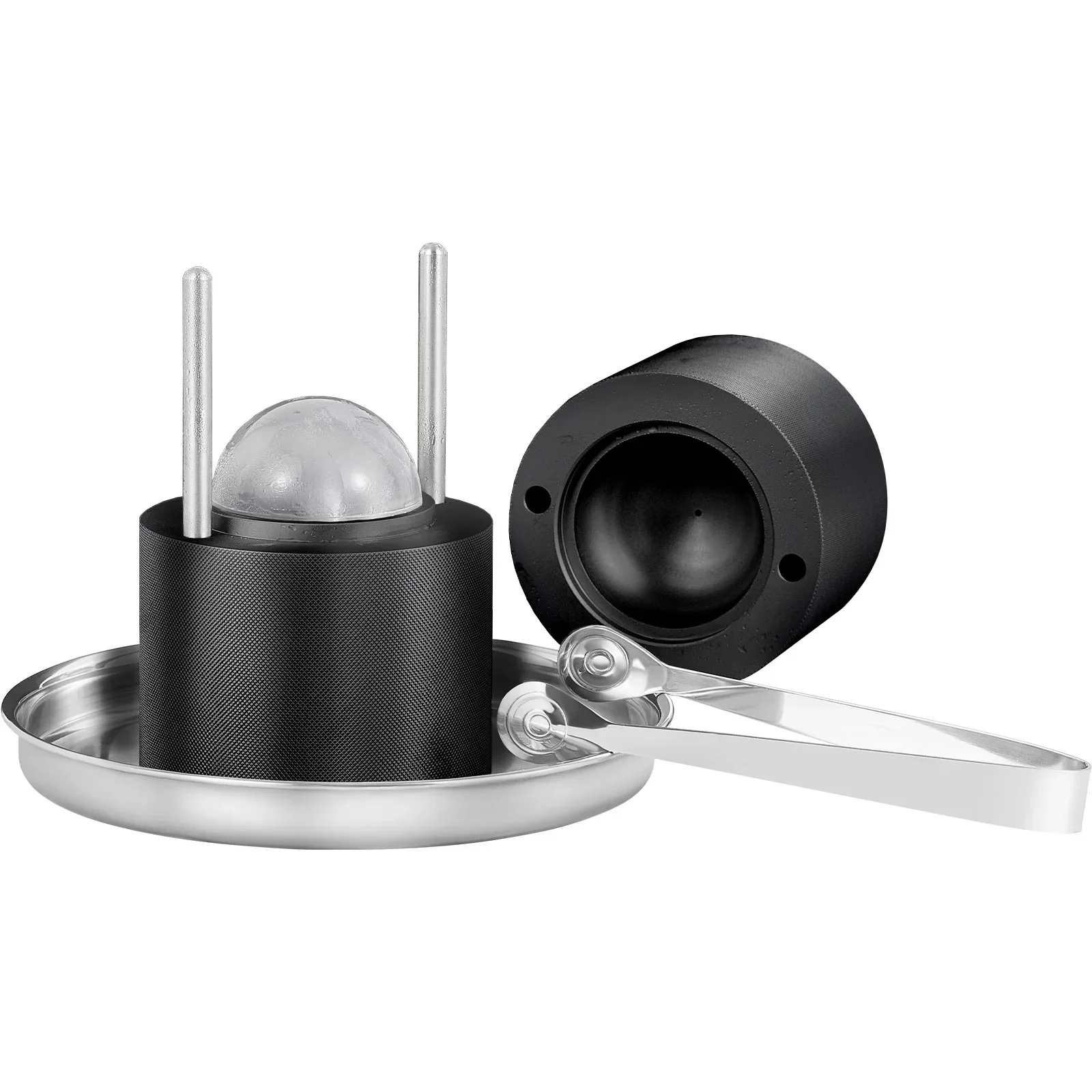 Ice Ball Press, 6cm Ice Ball Maker, Aircraft Al Alloy Ice Ball Press Kit for 60mm Ice Sphere, Ice Press with Tong and Drip Tray, for Whiskey, Cocktail, Bourbon, Scot on Party & Holiday, Black - Image 9