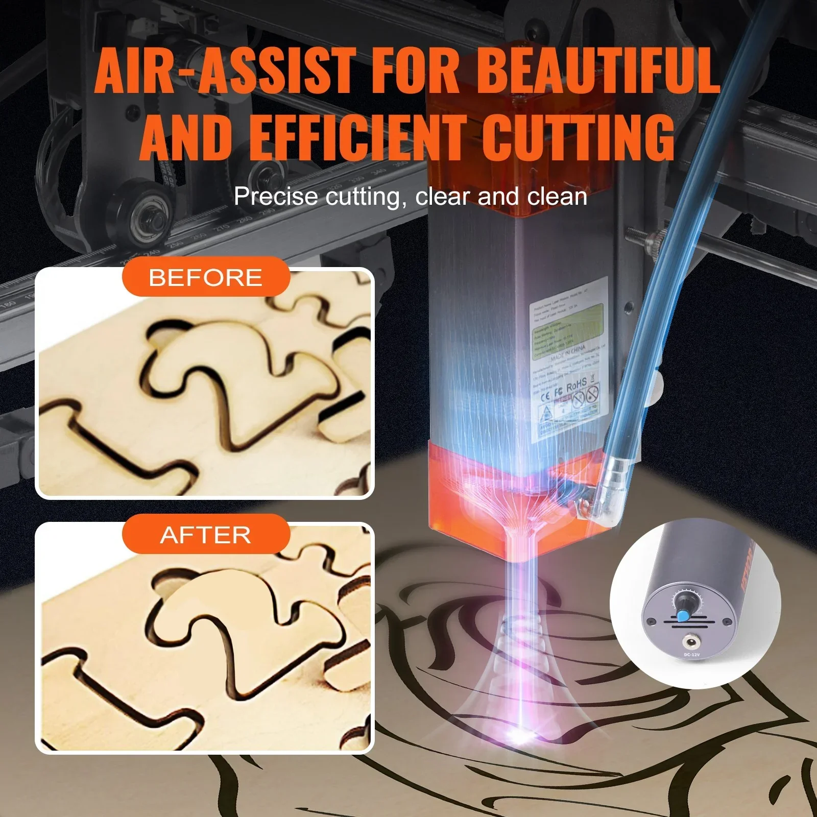 Laser Engraver, 10W Output Laser Engraving Machine, 15.7" x 15.7" Large Working Area, 10000mm/min Movement Speed, Compressed Spot with Eye Protection, Laser Cutter for Wood, Metal, Acrylic - Image 4