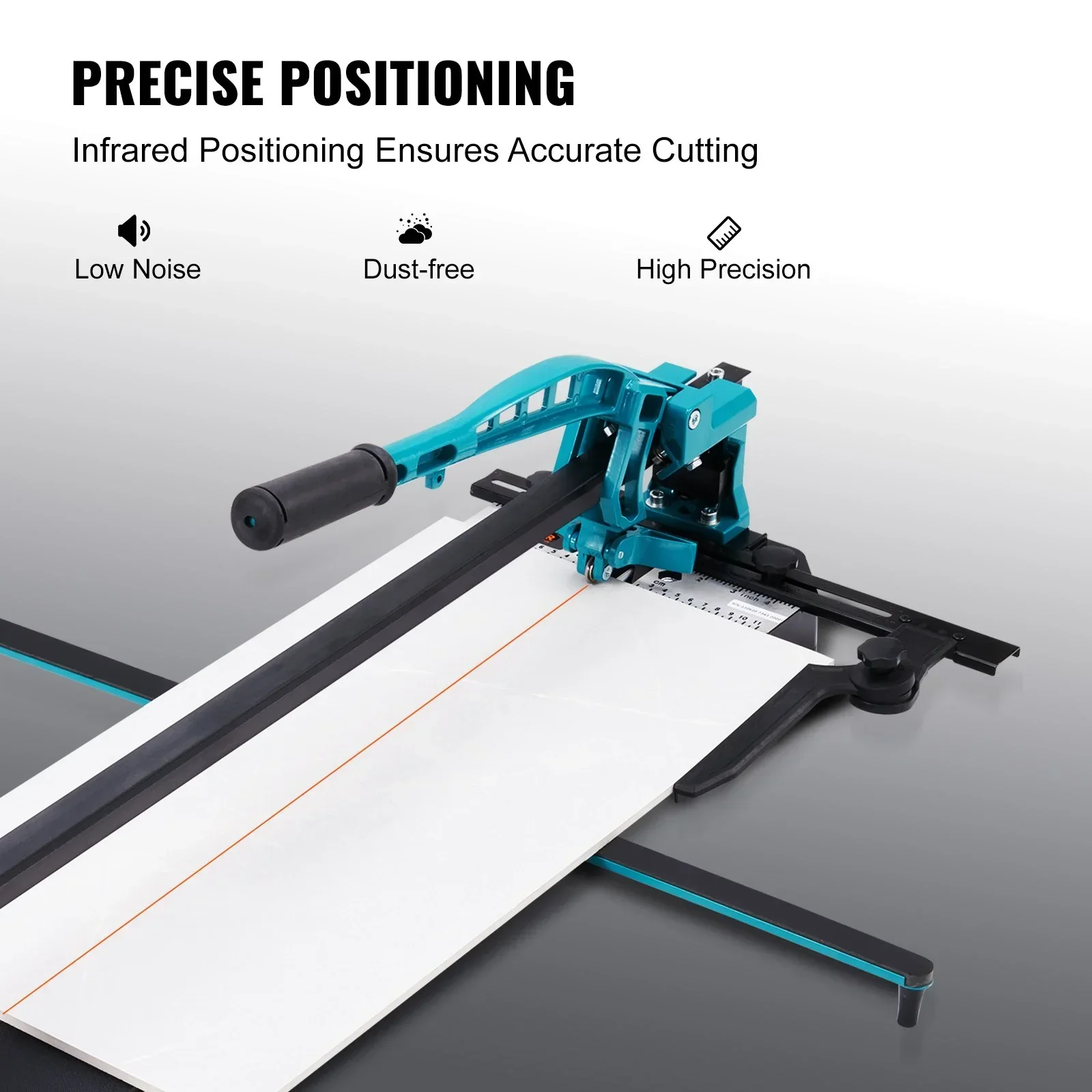 Manual Tile Cutter, 1000mm, Porcelain Ceramic Tile Cutter with Tungsten Carbide Cutting Wheel, Infrared Positioning, Anti-Skid Feet, Durable Rails for professional installers or beginners - Image 3