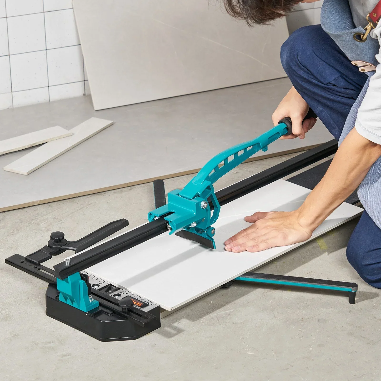 Manual Tile Cutter, 1000mm, Porcelain Ceramic Tile Cutter with Tungsten Carbide Cutting Wheel, Infrared Positioning, Anti-Skid Feet, Durable Rails for professional installers or beginners - Image 8