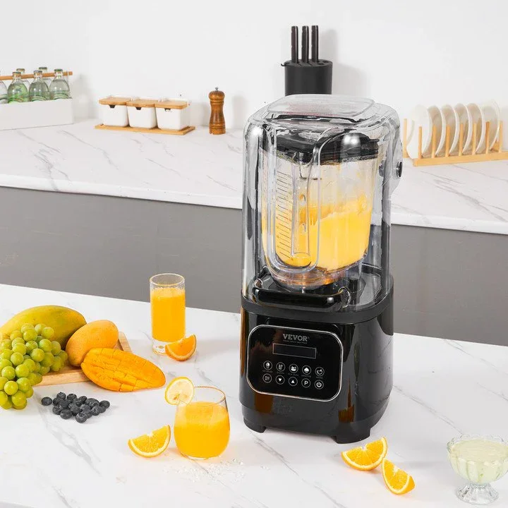 Professional Blender with Shield, Commercial Countertop Blenders, 2L Jar Blender Combo, Stainless Steel 9 Speed & 5 Functions Blender, for Shakes, Smoothies, Peree, and Crush Ice, Black - Image 8
