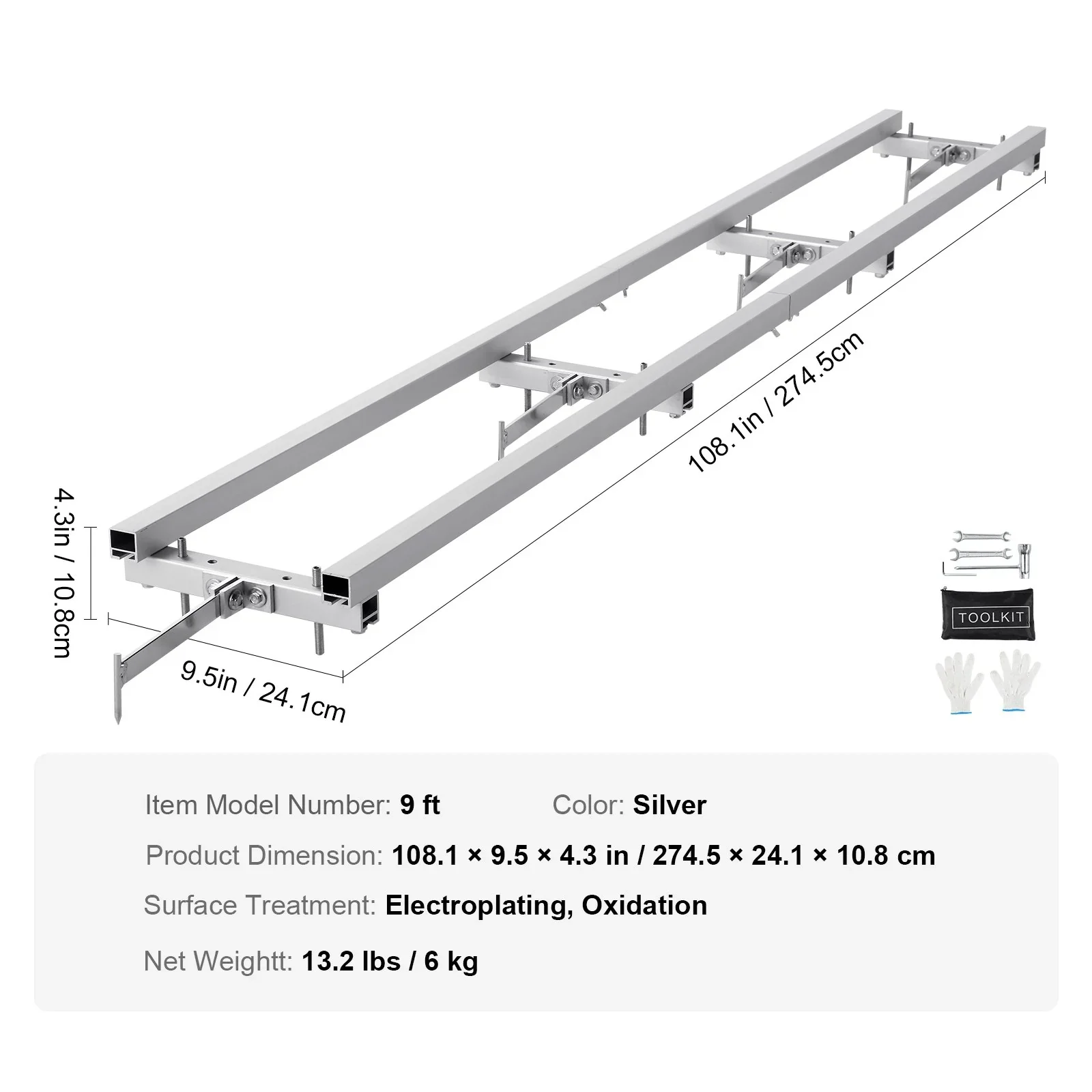 Rail Mill Guide System, 9 ft Milling Guide, 4 Crossbar Kits Chainsaw Mill Rail Guide, Aluminum Adjustable Saw Mill Rail System Work with Chainsaw Mills for Builders and Woodworkers - Image 7