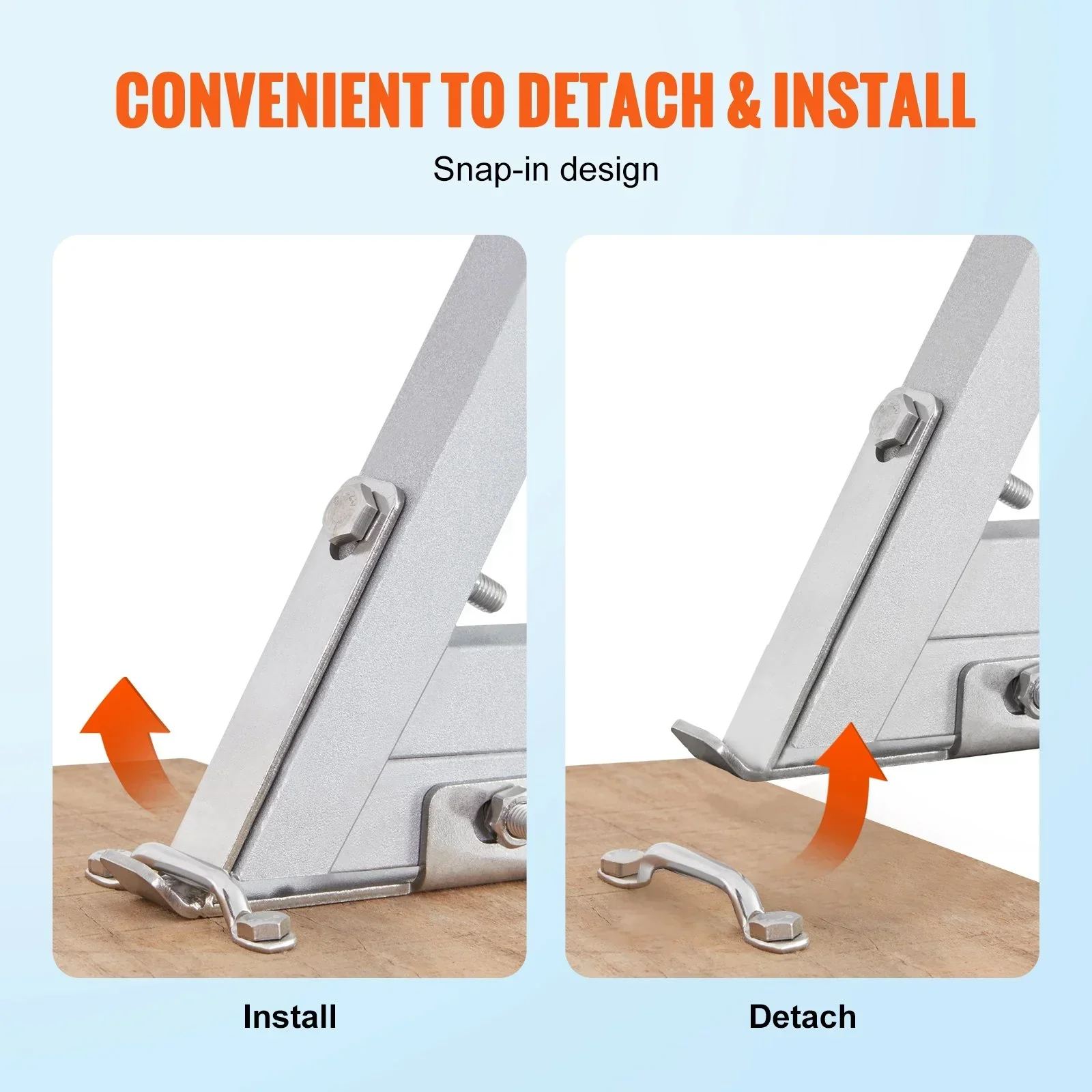 Removable Dock Ladder 5 Steps, 159 kg Load Capacity, Pontoon Boat Ladder with 4'' Wide Step & Nonslip Design for Ship/Lake/Pool/Marine Boarding - Image 5