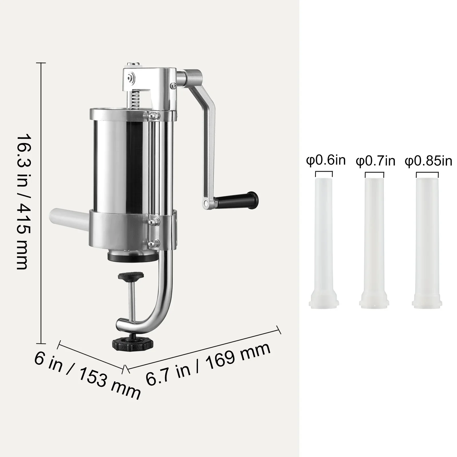 Sausage Stuffer 2.5LBS/1.5L Capacity Homemade Sausage Maker Stainless Steel - Image 7