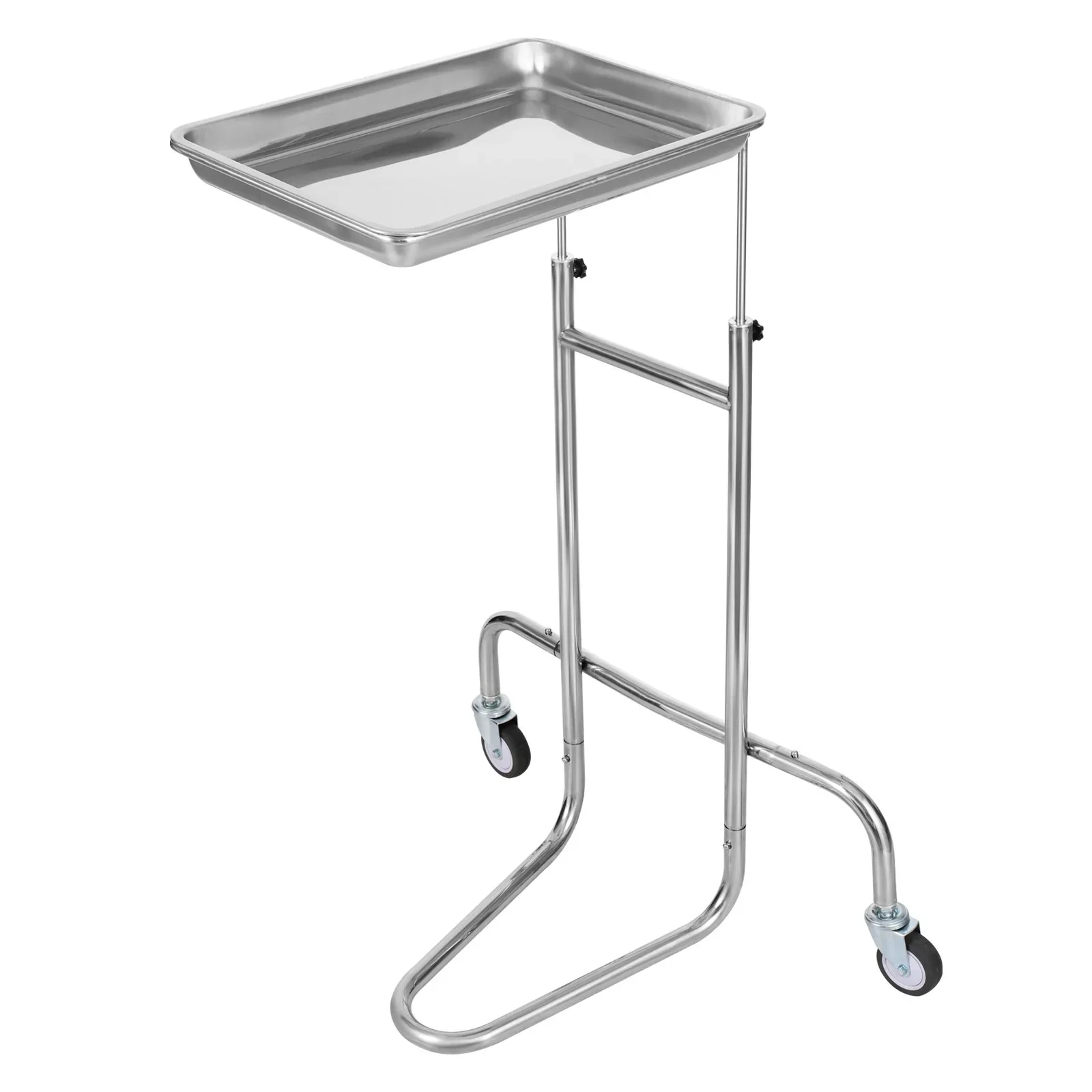 Stainless Steel Lab Cart with Single Tray & 2 Silent Wheels for Lab Clinic - Image 10