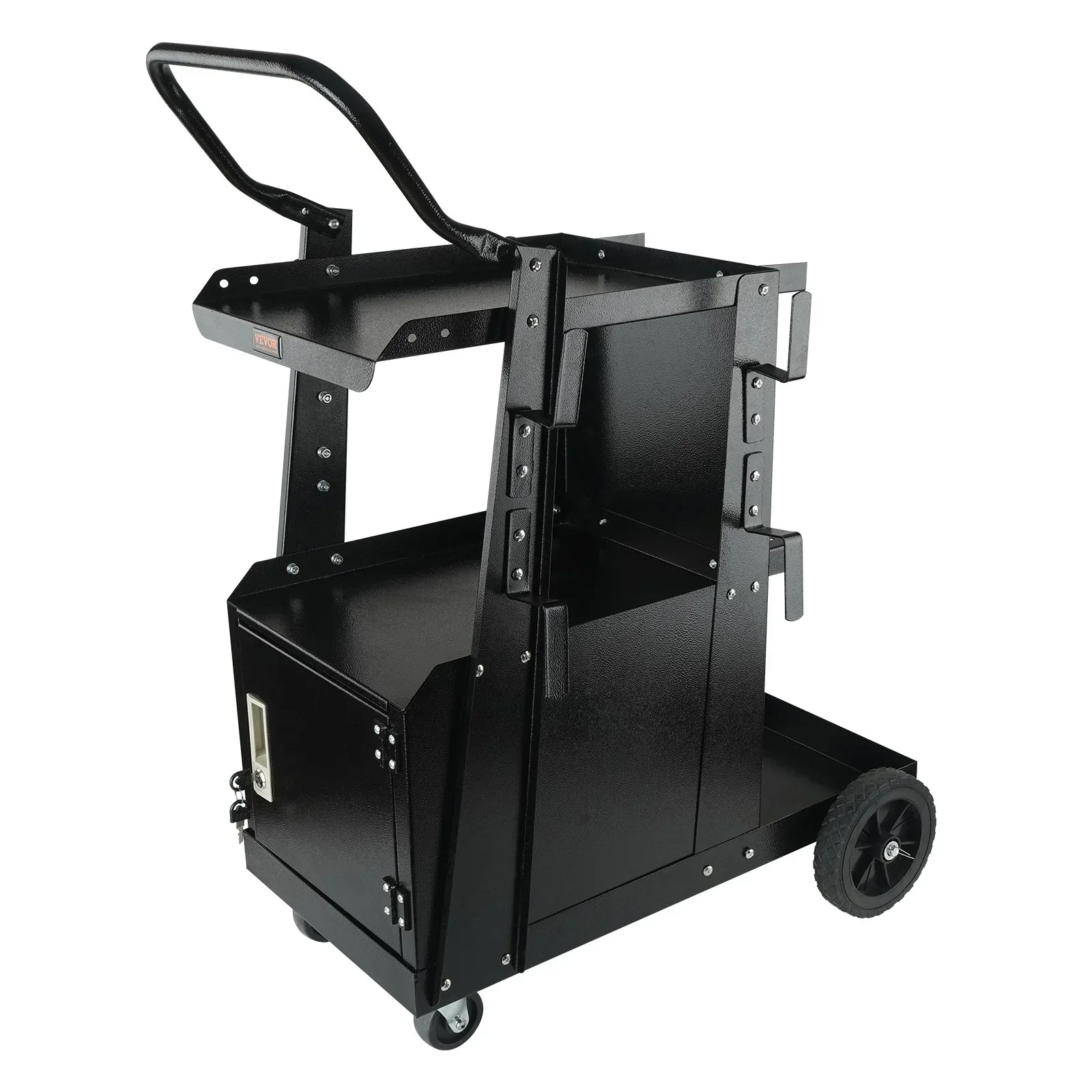 Welding Cart, 2-Tier Heavy Duty Welder Cart with Anti-Theft Lockable Cabinet, 265LBS Weight Capacity, 360° Swivel Wheels, Tank Storage Safety Chains, Welding Cabinet for TIG, ARC, Plasma Cutter - Image 11