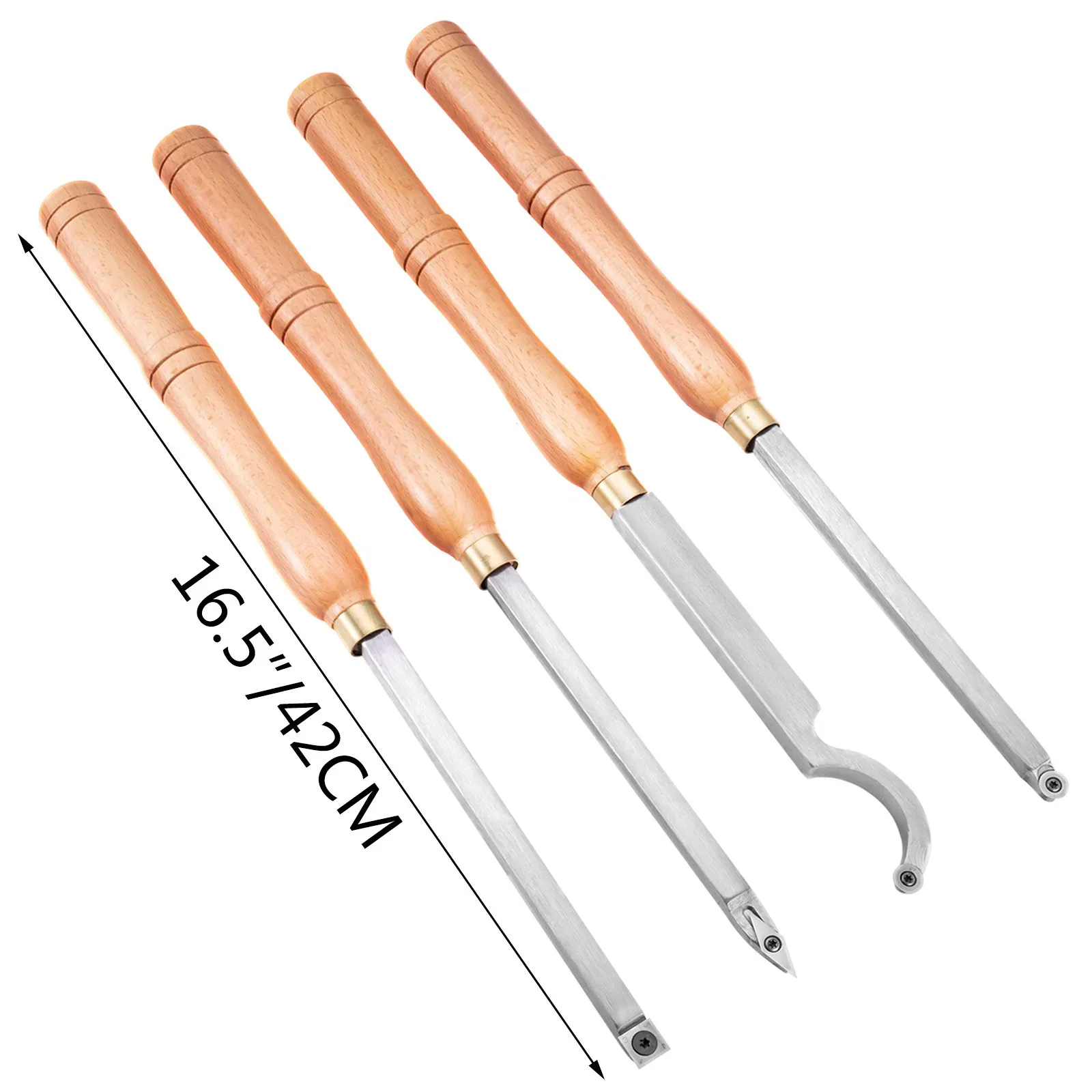 Wood Turning Tools for Lathe 4 PCS Set, Carbide Lathe Tools with Diamond Shape, Round, Square Cutters, Turning Lathe Chisels with Comfortable Grip Handles Lathe Tools for Craft DIY Hobists - Image 8