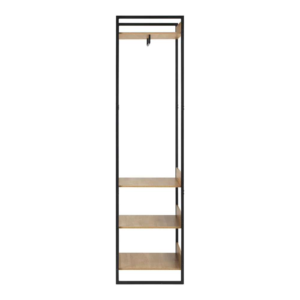 Clothes Rack Open Wardrobe 4 shelves Hanging Rail Metal - Image 3