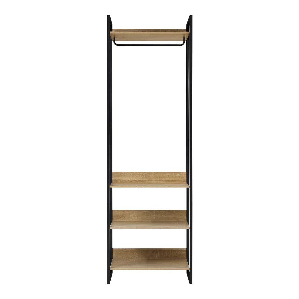 Clothes Rack Open Wardrobe 4 shelves Hanging Rail Metal - Image 4