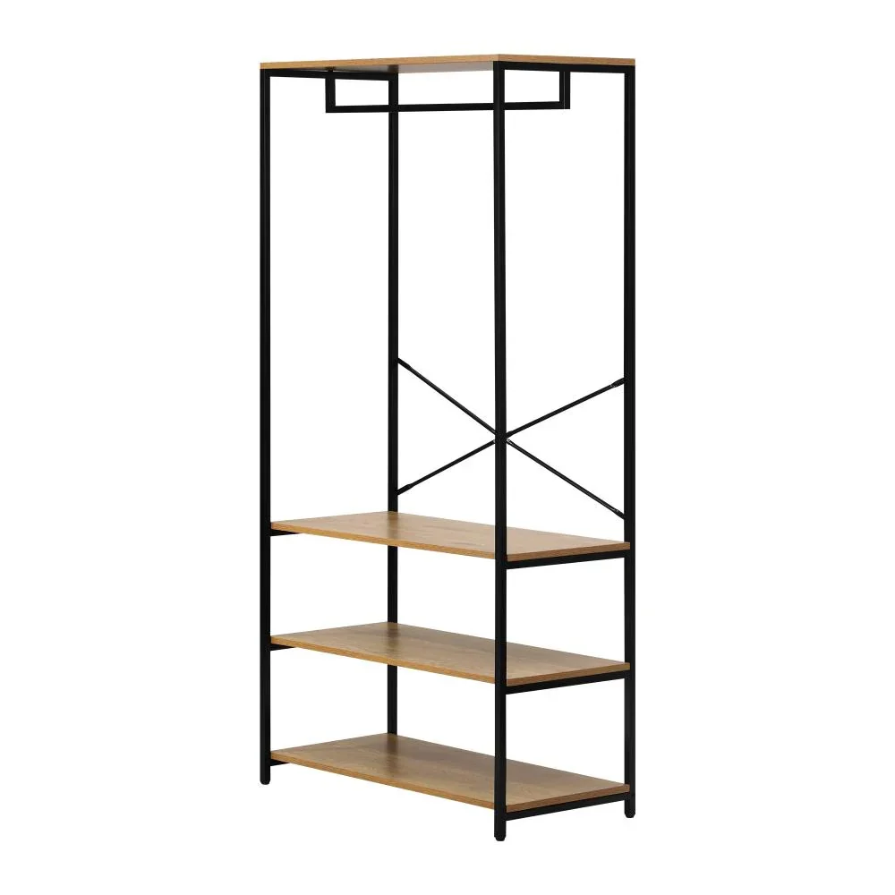Open Wardrobe with Hanging Rail Metal 4 shelves - Image 7