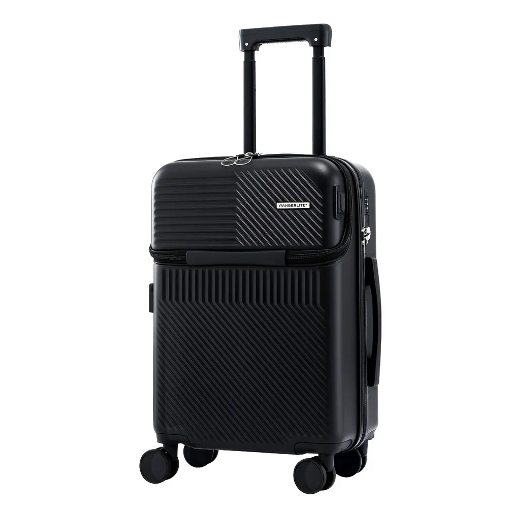 20" Luggage Suitcase Front Pocket Travel Carry On TSA Black - Image 7