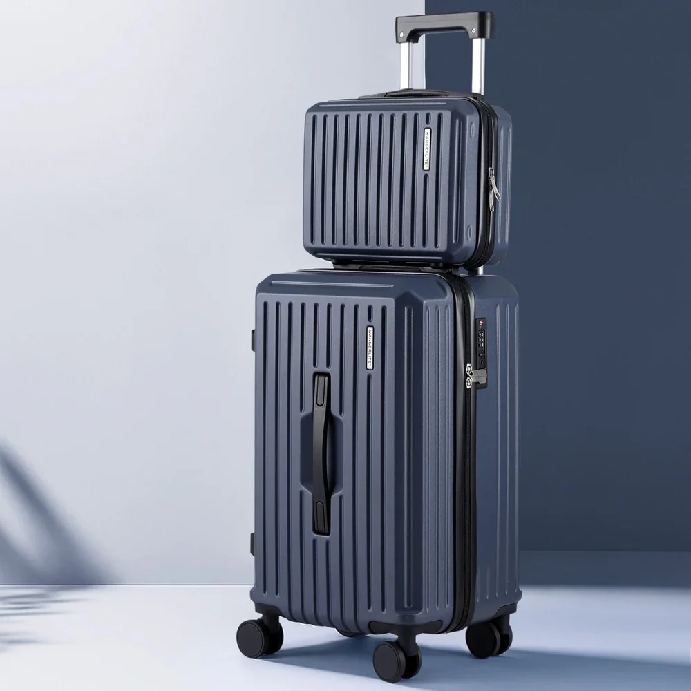 2pcs Trunk Luggage Suitcase Travel Carry On TSA Lock 12" 20" Navy - Image 7