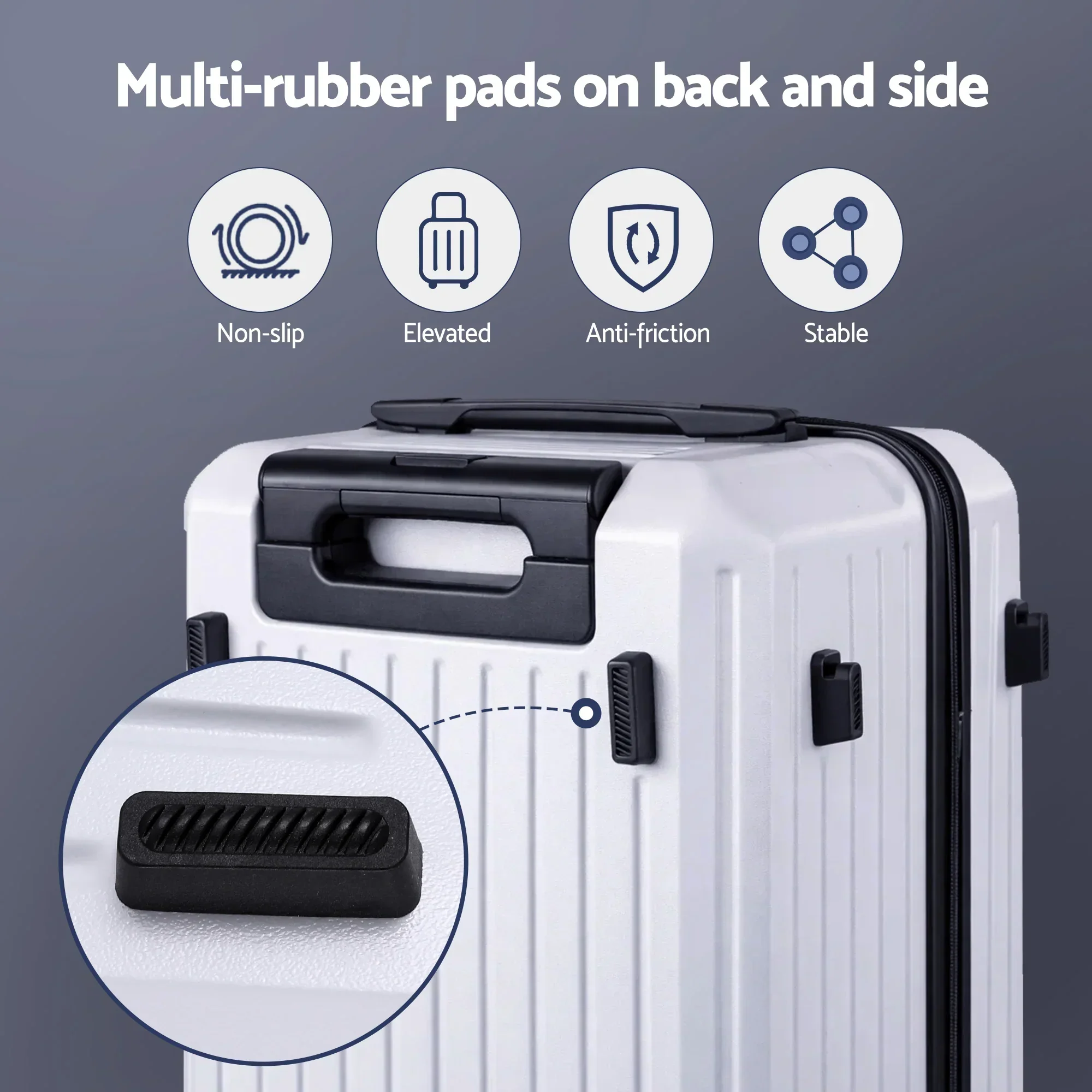 2pcs Trunk Luggage Suitcase Travel Carry On TSA Lock 12" 20" White - Image 9