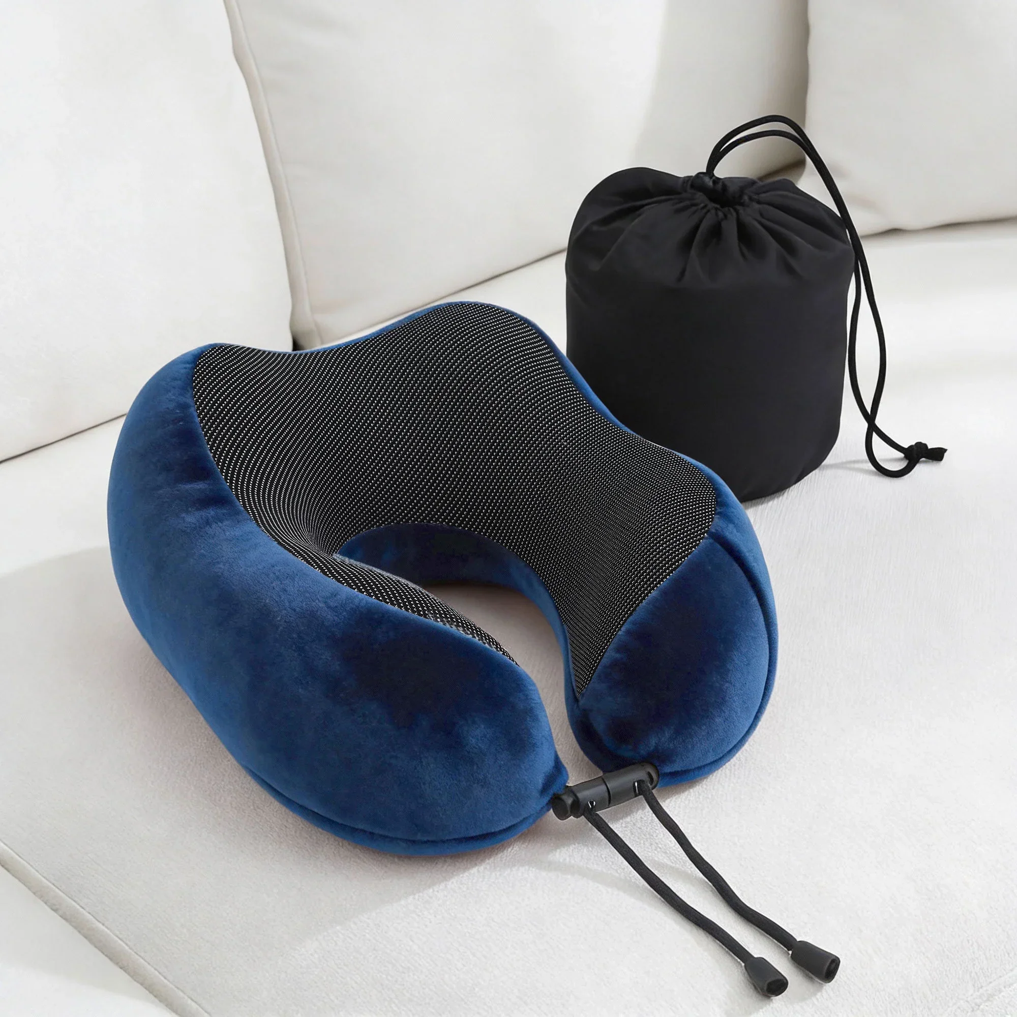 Travel Pillow for Airplanes Memory Foam Neck Pillows for Traveling, Soft & Washable Cover with Storage Bag, Portable Plane Accessories for Airplanes Offices Cars, Blue - Image 10