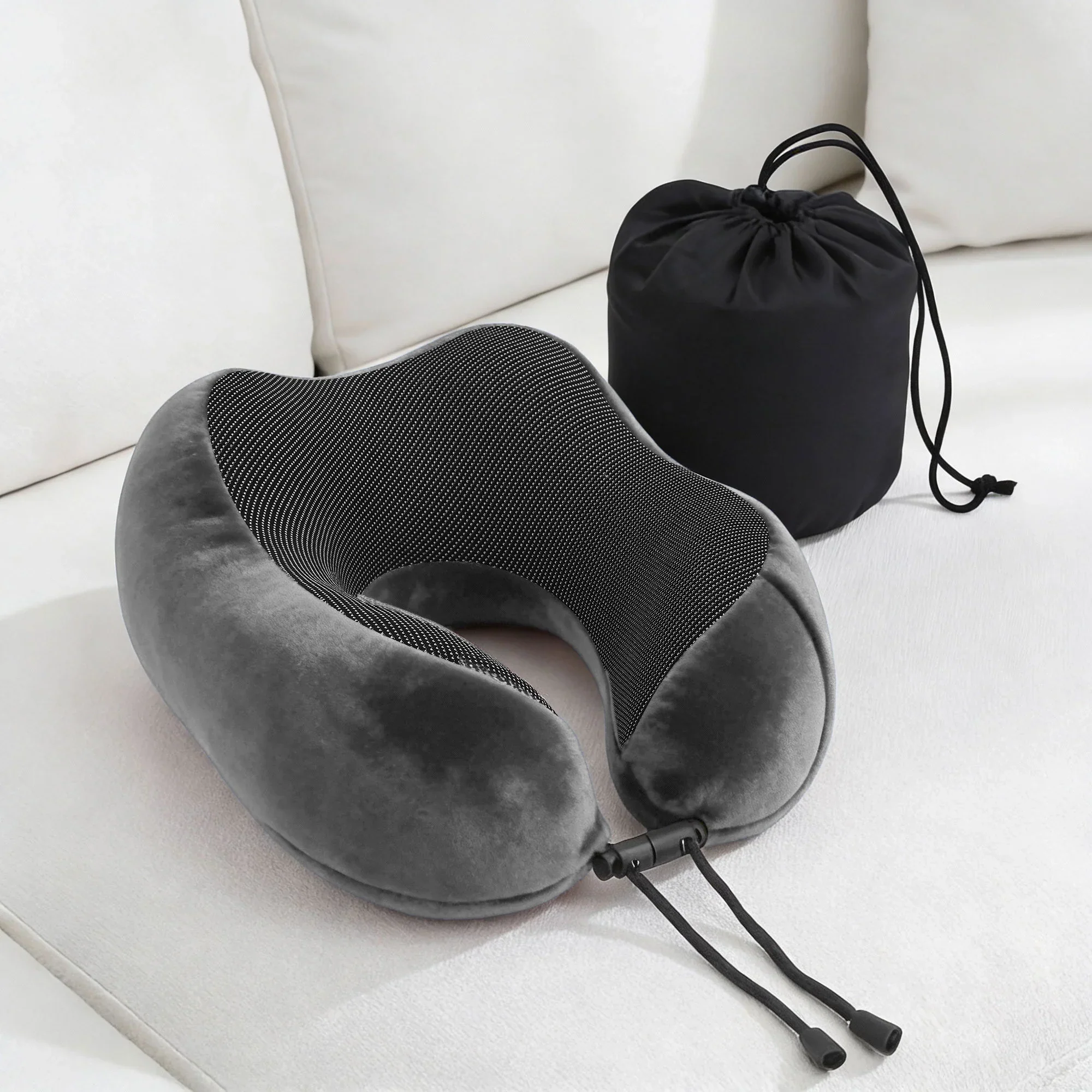 Travel Pillow for Airplanes Memory Foam Neck Pillows for Traveling, Soft & Washable Cover with Storage Bag, Portable Plane Accessories for Airplanes Offices Cars, Grey - Image 10