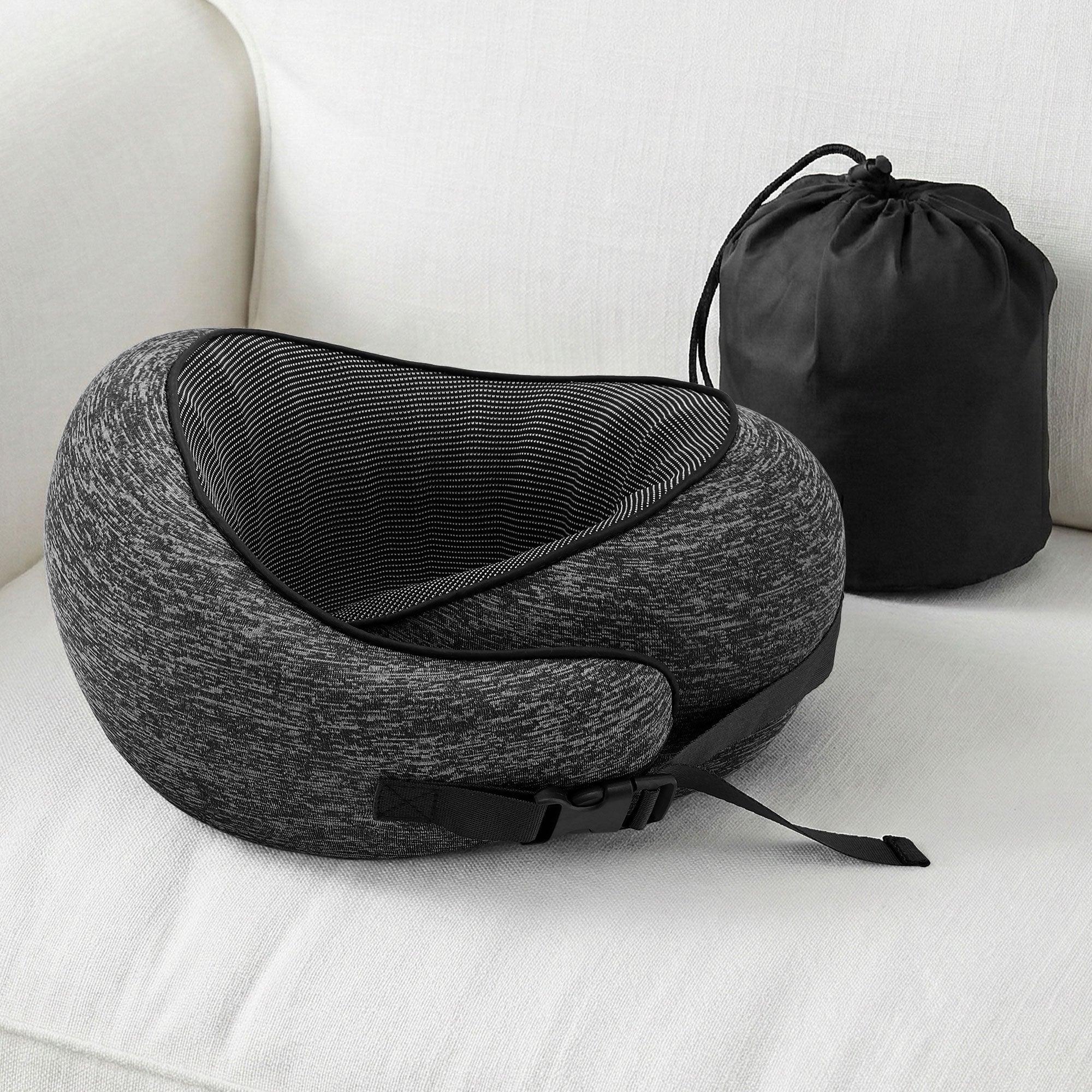 Travel Pillows for Airplanes Ergonomic Memory Foam Neck Pillow, Breathable & Washable Cover, Travel Bag Included, Airplane Pillow for Airplane, Car, Office and Home, Dark Grey - Image 10