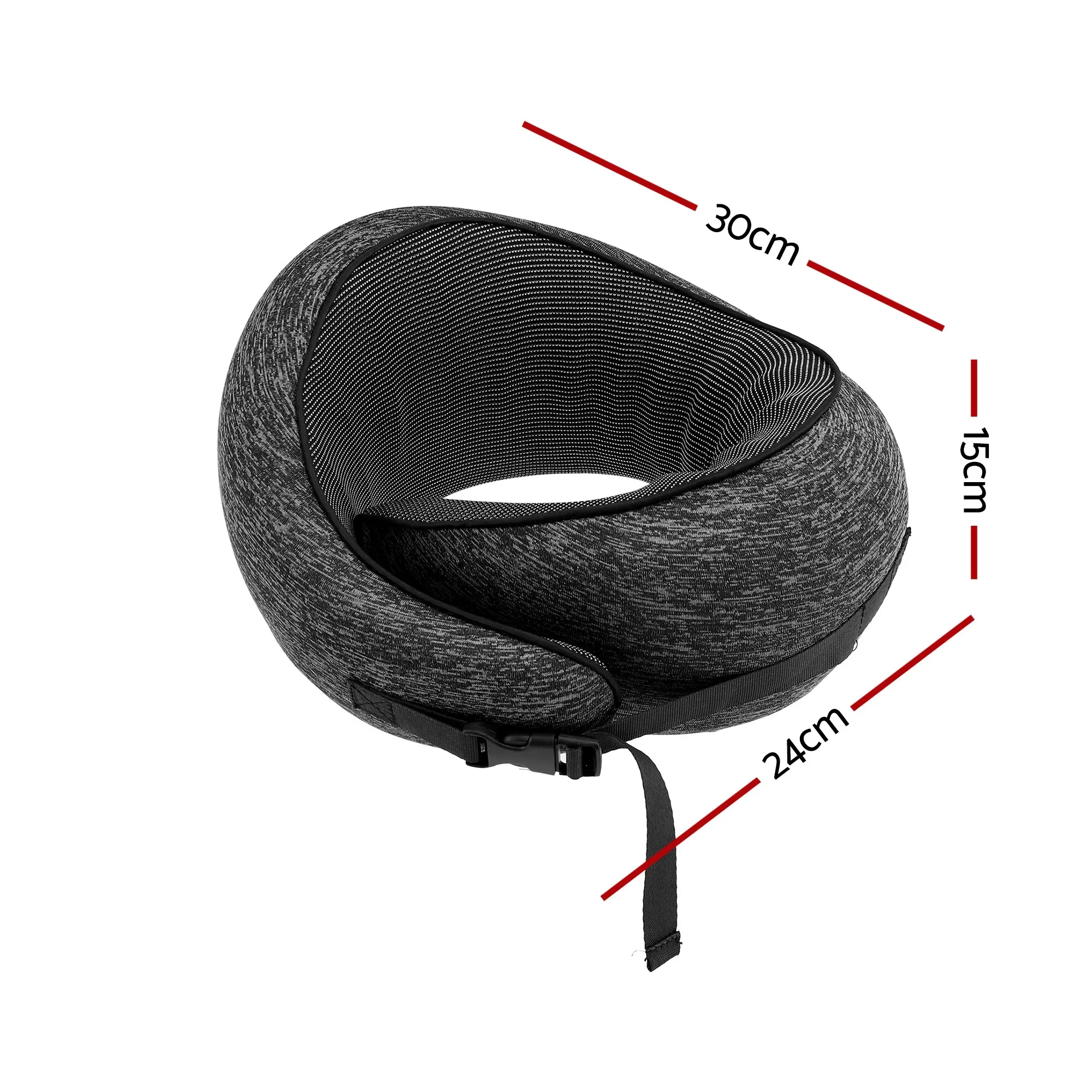 Travel Pillows for Airplanes Ergonomic Memory Foam Neck Pillow, Breathable & Washable Cover, Travel Bag Included, Airplane Pillow for Airplane, Car, Office and Home, Dark Grey - Image 2