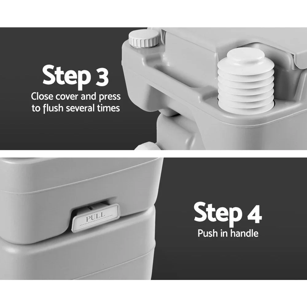 20L Portable Camping Toilet Outdoor Flush Potty Boating - Image 6