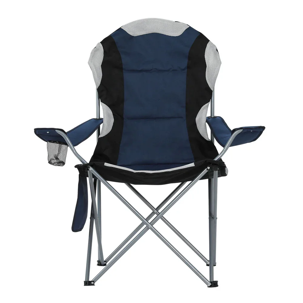 Camping Folding Chair Portable Outdoor Hiking Fishing Picnic Navy 2pcs - Image 7