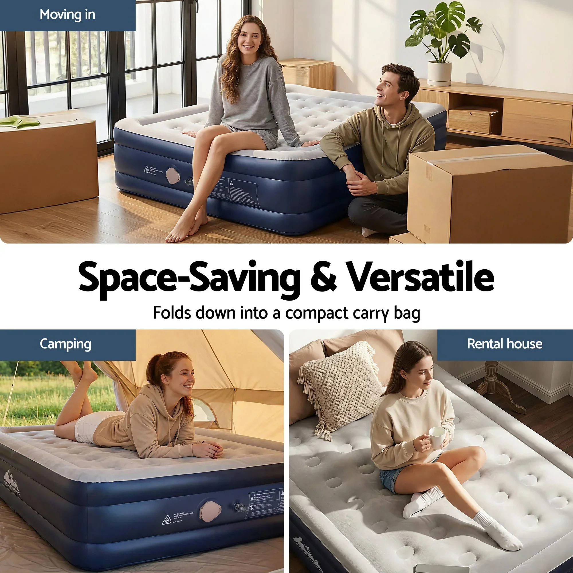 Air Mattress Queen Inflatable Bed 46cm Air bed Cube - Image 6