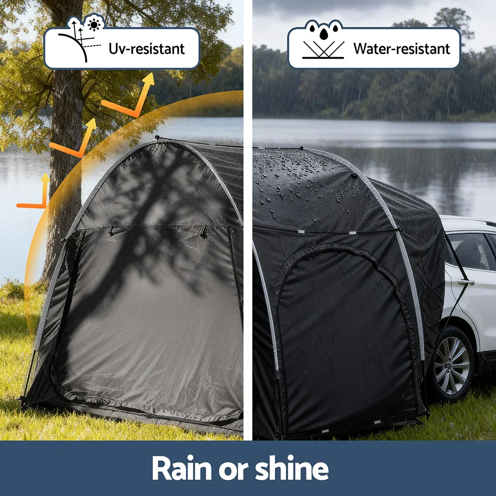 Camping Tent Car SUV Rear Hatchback Tents Canopy Portable Outdoor Family Black - Image 5