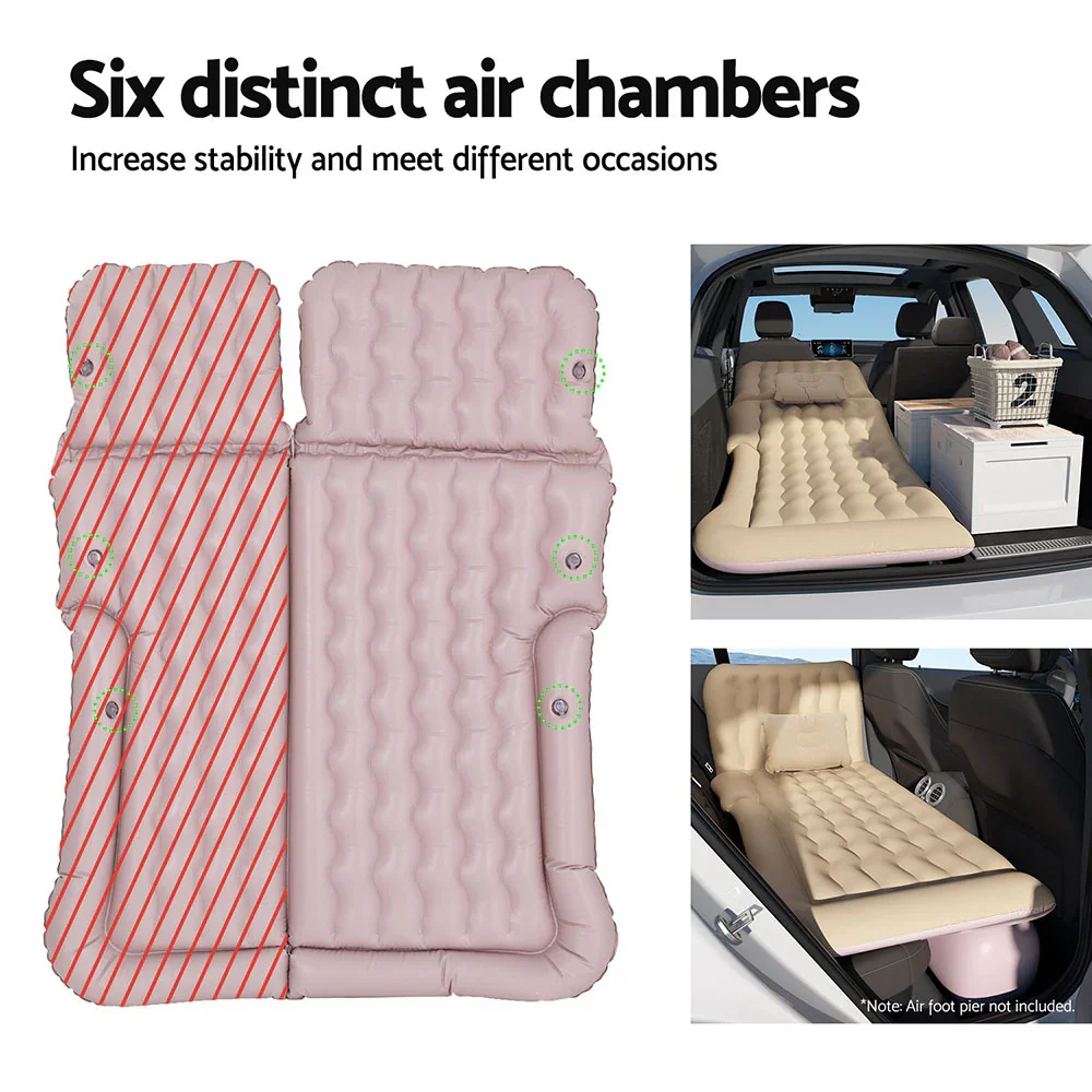 Car Mattress 175x130 Inflatable SUV Back Seat Camping Bed Beige - Image 5